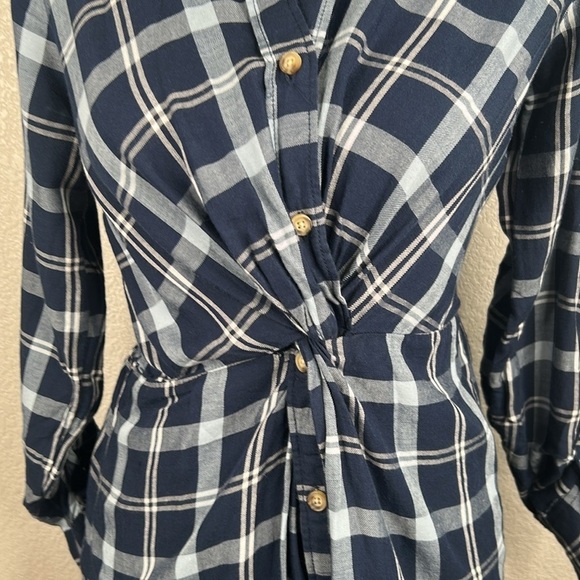 Abercrombie & Fitch Plaid Classic Preppy Button Down Mini Dress Size XS - Picture 2 of 8